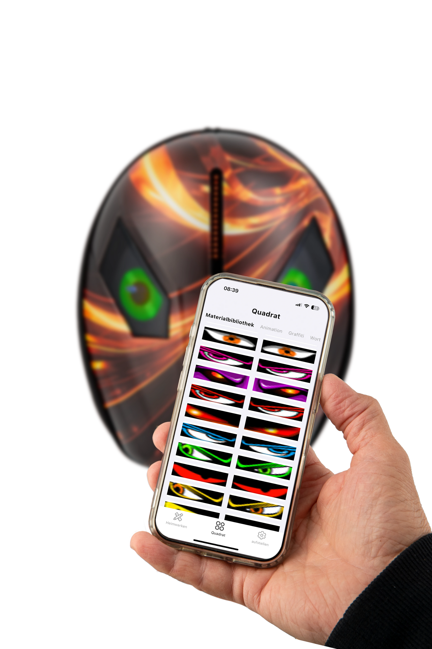 nomandgear LED Rucksack neues Model 2025, Motorrad Rucksack mit LED Augen, Hard Shell Tasche,