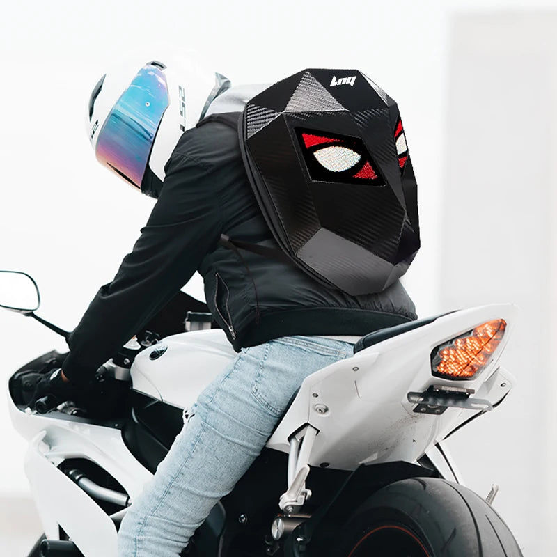 Knight LED Motorrad Rucksack Carbon