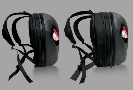 nomandgear LED Rucksack neues Model 2025, Motorrad Rucksack mit LED Augen, Hard Shell Tasche,